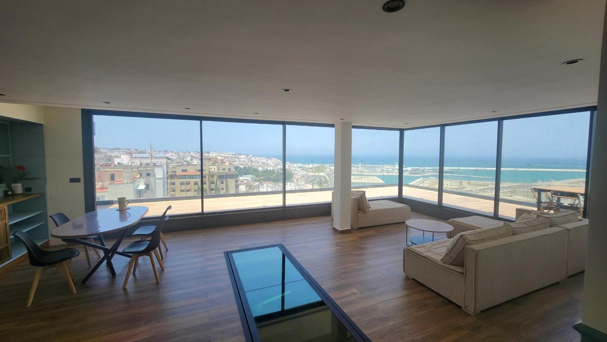 Magnifique Penthouse 160M2 Terrasse 90M2 Vue Mer Tangier Bagian luar foto